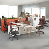 Pioneer-C Office Desk Workbench with Extra Long Side Table Storage Cabinet - Gavisco Office Furniture